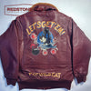 BLOUSON PILOTE EN CUIR - TYPE G1 - US NAVY - "FELIX LE CHAT" - MARRON