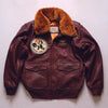 BLOUSON PILOTE EN CUIR - TYPE G1 - US NAVY - "FELIX LE CHAT" - MARRON