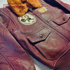 BLOUSON PILOTE EN CUIR - TYPE G1 - US NAVY - "FELIX LE CHAT" - MARRON
