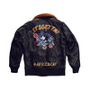 BLOUSON PILOTE EN CUIR - TYPE G1 - US NAVY - "FELIX LE CHAT" - NOIR