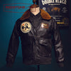 BLOUSON PILOTE EN CUIR - TYPE G1 - US NAVY - "FELIX LE CHAT" - NOIR