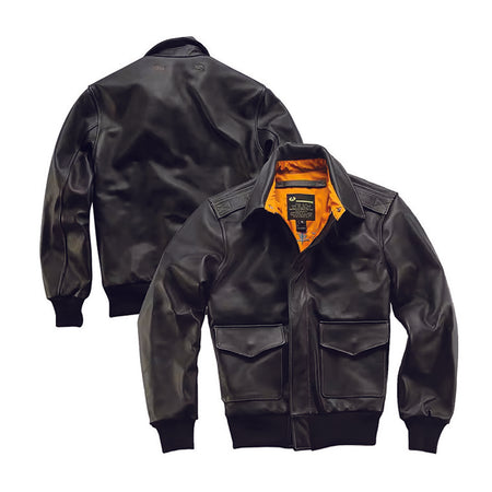 BLOUSON PILOTE EN CUIR - TYPE A2 - USAAF - MARRON FONCE