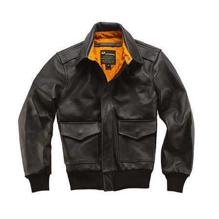 LEATHER PILOT JACKET - TYPE A2 - USAAF - LIGHT BROWN