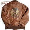 BLOUSON PILOTE EN CUIR - TYPE A2 - MARRON FAUVE - 8EME ARMY AIR FORCE