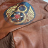 BLOUSON PILOTE EN CUIR - TYPE A2 - MARRON FAUVE - 8EME ARMY AIR FORCE